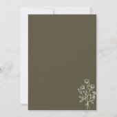 Light Green Blume Bouquet Boho Minimal Botanicals Einladung (Rückseite)
