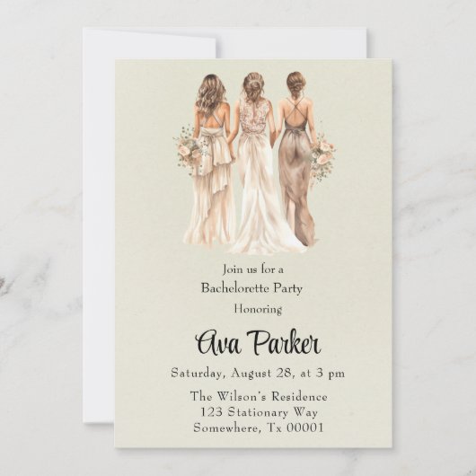 Light Green Bridesmaier Junggeselinnen-Abschied Einladung (Vorderseite)