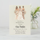 Light Green Bridesmaier Junggeselinnen-Abschied Einladung (Stehend Vorderseite)