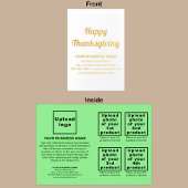 Light Green Business Brand on Erntedank Folienkarte