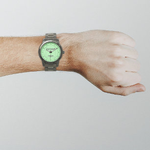 Light Green Business Brand on Men's Watch Armbanduhr