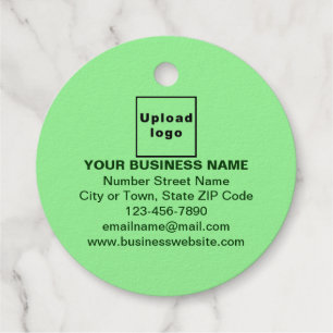 Light Green Business Brand on Round Shape Foil Tag