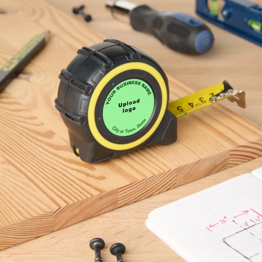 Light Green Business Brand on Tape Measure Maßband (Holzbau)