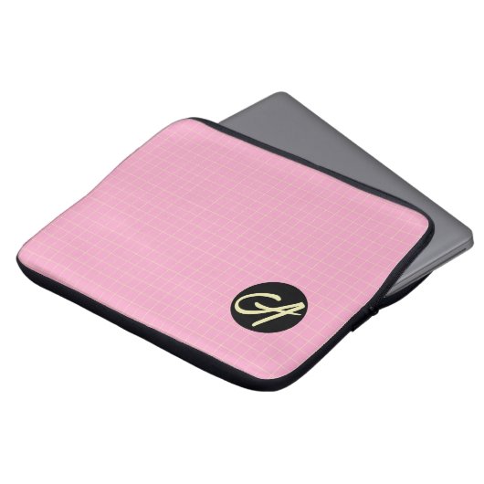 Light Green Cell Pattern Pink background. Laptopschutzhülle (Vorne Oben)