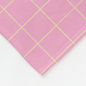 Light Green Cell Pattern Pink Plaid. Fleecedecke (Ecke)
