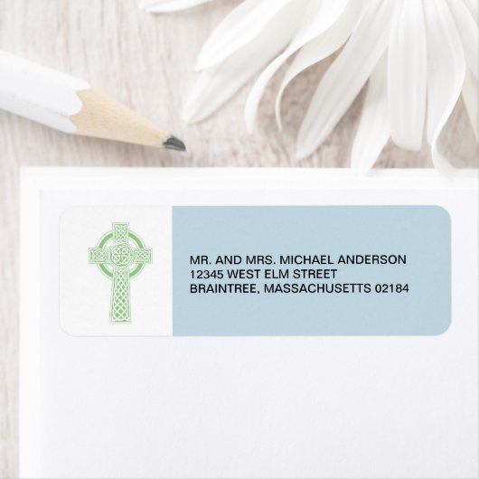 Light Green Celtic Cross mit Rücksendeadresse (Insitu)