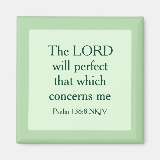 Light Green Christlich Faith Bible Verse Scripting Magnet (Vorne)