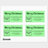 Light Green Christmas Business Rectangle Sticker (Blatt)