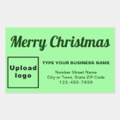 Light Green Christmas Business Rectangle Sticker (Vorderseite)