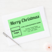 Light Green Christmas Business Rectangle Sticker (Umschlag)