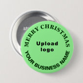 Light Green Christmas Business Round Button (Vorne & Hinten)