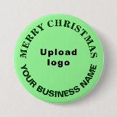 Light Green Christmas Business Round Button (Vorderseite)