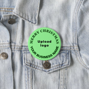 Light Green Christmas Business Round Button