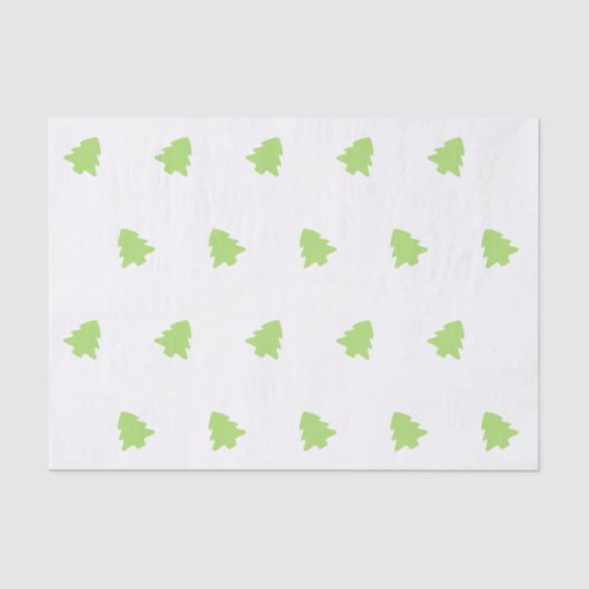Light Green Christmas Trees Print Seidenpapier (Vorderseite)