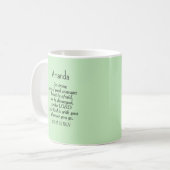 Light Green Courage Bible Verse Individuelle Name Kaffeetasse (Vorderseite Links)