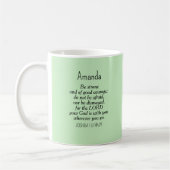 Light Green Courage Bible Verse Individuelle Name Kaffeetasse (Links)