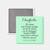 Light Green Courage Bible Verse Individuelle Name  Magnet (Vorderseite/Rückseite)