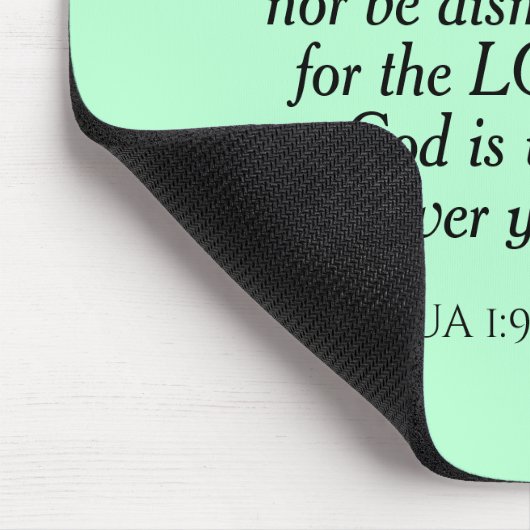 Light Green Courage Bible Verse Individuelle Name Mousepad (Ecke)
