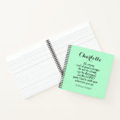 Light Green Courage Bible Verse Individuelle Name Notizblock (Innenseite)
