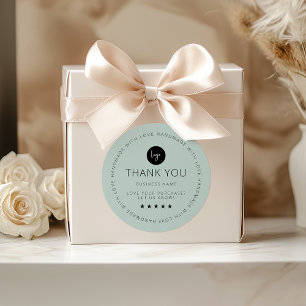 Light Green Custom Vielen Dank Aufkleber mit Logo