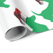 Light Green Dackel mit einem Weihnachtshut Geschenkpapier (Rolleneckpunkt)