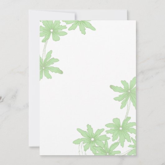 Light Green Daisies Wedding Einladung (Rückseite)