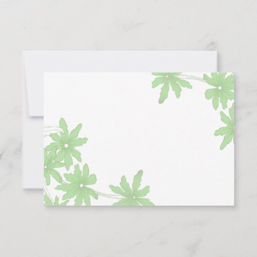 Light Green Daisies Wedding RSVP Response Card (Rückseite)