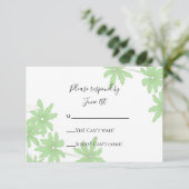 Light Green Daisies Wedding RSVP Response Card Karte (Stehend Vorderseite)
