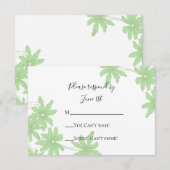 Light Green Daisies Wedding RSVP Response Card Karte (Vorne/Hinten)