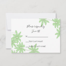Light Green Daisies Wedding RSVP Response Card Karte