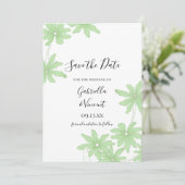 Light Green Daisies Wedding Save the Date (Stehend Vorderseite)