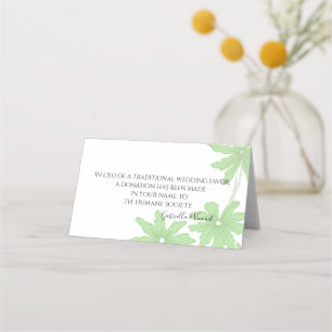 Light Green Daisies Wedding Wohltätigkeit Fevor Platzkarte