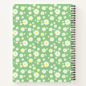 Light Green Daisy Blume Pattern Individuelle Name Notizblock (Rückseite)