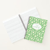 Light Green Daisy Blume Pattern Individuelle Name Notizblock (Innenseite)