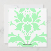 Light Green Damask Bridal Dusche Einladung (Rückseite)