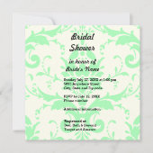 Light Green Damask Bridal Dusche Einladung (Vorderseite)