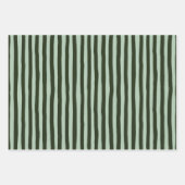 Light Green & Dark Green Wonky Stripes Geschenkpapier Set (Vorderseite 3)