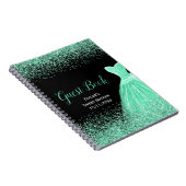 Light Green Dress Faux Glitter Sweet 16 Birthday Notizblock (Rechte Seite)