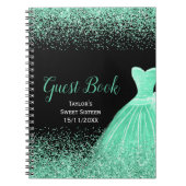 Light Green Dress Faux Glitter Sweet 16 Birthday Notizblock (Vorderseite)