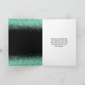 Light Green Dress Imitate Glitzer Sweet 16 Birthda Karte (Innenseite)