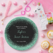 Light Green Dress Imitate Glitzer Sweet 16 Birthda Pappteller (Party)