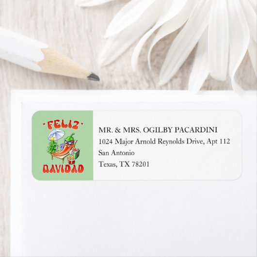 Light Green Feliz Navidad Chili bearbeiten Ihre Ad (Insitu)