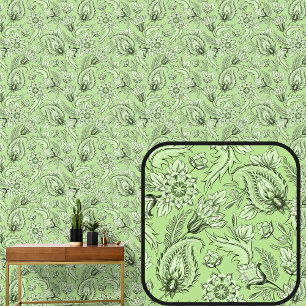 Light Green Floral Paisley Elegant Tapete