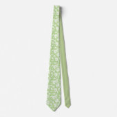 Light Green Floral Pattern Custom Necktie Krawatte (Vorderseite)