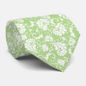 Light Green Floral Pattern Custom Necktie Krawatte (Gerollt)