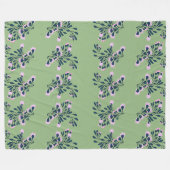 Light Green Floral Sprigs Fleecedecke (Vorderseite (Horizontal))