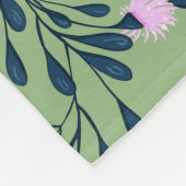 Light Green Floral Sprigs Fleecedecke (Ecke)