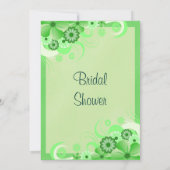 Light Green Floral Wedding Brautparty lädt ein Einladung (Rückseite)