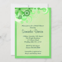 Light Green Floral Wedding Brautparty lädt ein