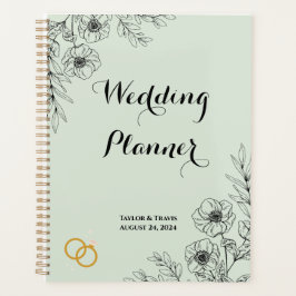 LIGHT GREEN FLORAL WEDING PLANNER PLANER